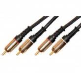 Кабель аудио Metal Gold 2xRCA "папа" - 2xRCA "папа" 2 м