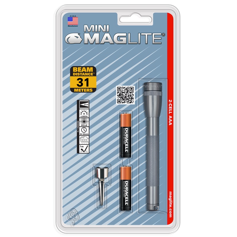 Фонарь MAGLITE, Mini, 2AAA, серый