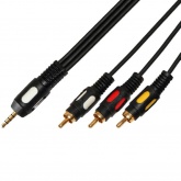 Аудио кабель Plastic Gold 2.5 stereo Jack "папа" - 3xRCA "папа" 1.5 м