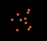 Конфетти бумажное 6x6мм оранжевое 1кг