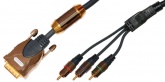 Кабель видео Metal Gold PRO class DVI-I "папа" - 3xRCA "папа" D6x18мм FF 3 м