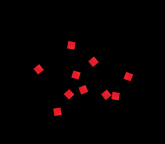 Конфетти фасованное бумажное 6x6мм красное 50гр