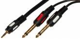 Кабель аудио Plastic Gold 3.5 stereo Jack "папа" - 2x6.3 mono Jack "папа" 1.5 м