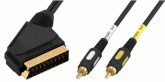 Кабель аудио видео Plastic Gold SCART "папа" - 2xRCA "папа" вход/выход 1.5 м