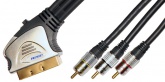 Кабель аудио видео Xtra Home Theatre SCART "папа" - 3xRCA "папа" вход/выход 15 м