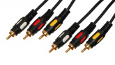 Кабель аудио видео Plastic Gold 3xRCA "папа" - 3xRCA "папа" 1.5 м