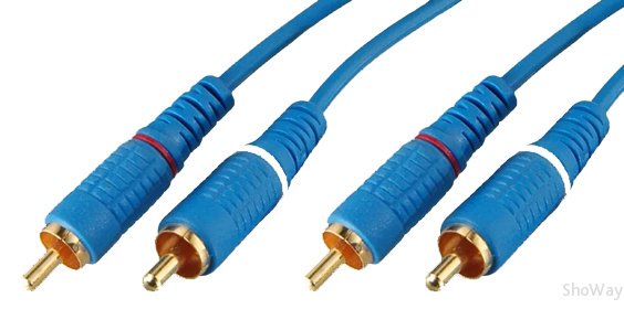 Кабель Plastic Gold 2xRCA "папа" - 2xRCA "папа" D3.5 1 м