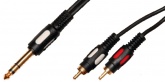Кабель аудио Plastic Gold 6.3 stereo Jack "папа" - 2xRCA "папа" 1.5 м