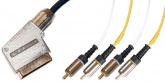 Кабель аудио видео Metal Gold SCART "папа" - 4xRCA "папа" 1.5 м
