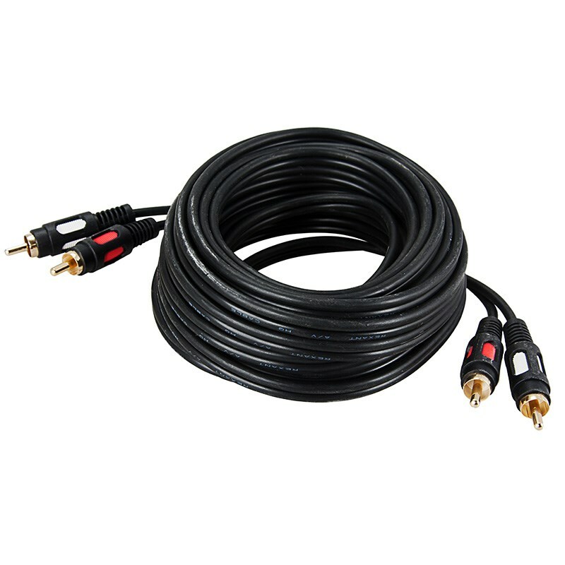 Шнур GOLD 2 RCA - 2 RCA, 5 м, черный