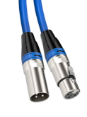 Микрофонный кабель синий для передачи аудиосигнала XLR 3pin "папа" - XLR 3pin "мама" 30 метров