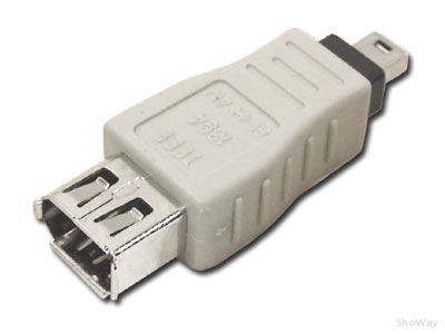 Переходник Fire Wire IEEE 1394 4P "папа" -  Fire Wire IEEE 1394 6P "мама"