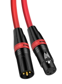 Микрофонный кабель красный для передачи аудиосигнала XLR 3pin "папа" - XLR 3pin "мама" 15 метров