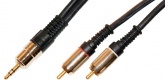 Кабель аудио Metal Gold 3.5 stereo Jack "папа" - 2xRCA "папа" 1.5 м