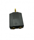 Переходник Jack 3.5 "папа" стерео - 2 x Jack 6.3 "мама" стерео, пластик
