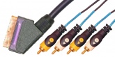 Кабель аудио видео Plastic Gold PRO SCART "папа" - 4xRCA "папа" 1.5 м