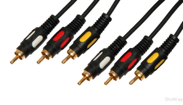 Кабель аудио видео Plastic Gold 3xRCA "папа" - 3xRCA "папа" 1.5 м