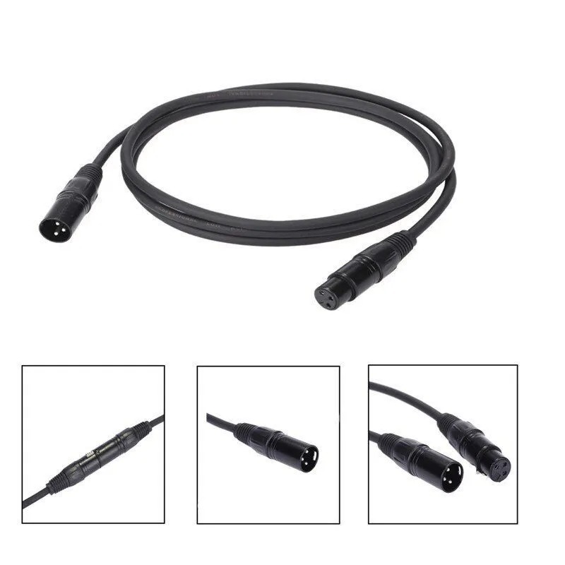 Кабель DMX 512 с разъемами XLR 3pin "папа" - XLR 3pin "мама" 2 метра