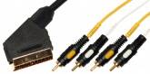 Кабель аудио видео Plastic Gold SCART "папа" - 4xRCA "папа" 1.5 м