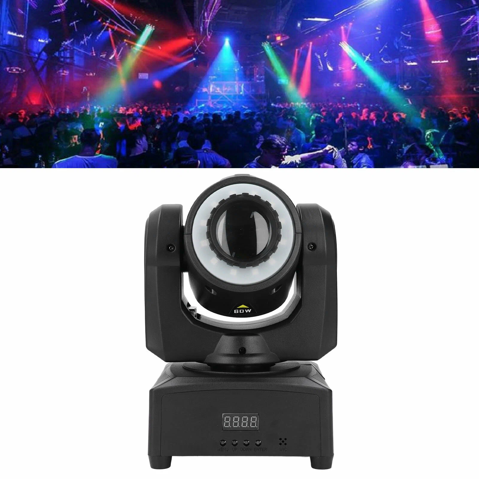 Вращающаяся голова PartyMaker 60W RGBW с гобо рисунками