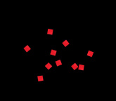 Конфетти бумажное 6x6мм красное 1кг