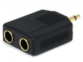 Переходник Jack 3.5 "папа" моно - 2 x Jack 6.3 "мама" моно, пластик