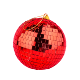 Зеркальный диско шар PartyMaker диаметр 15 см красный