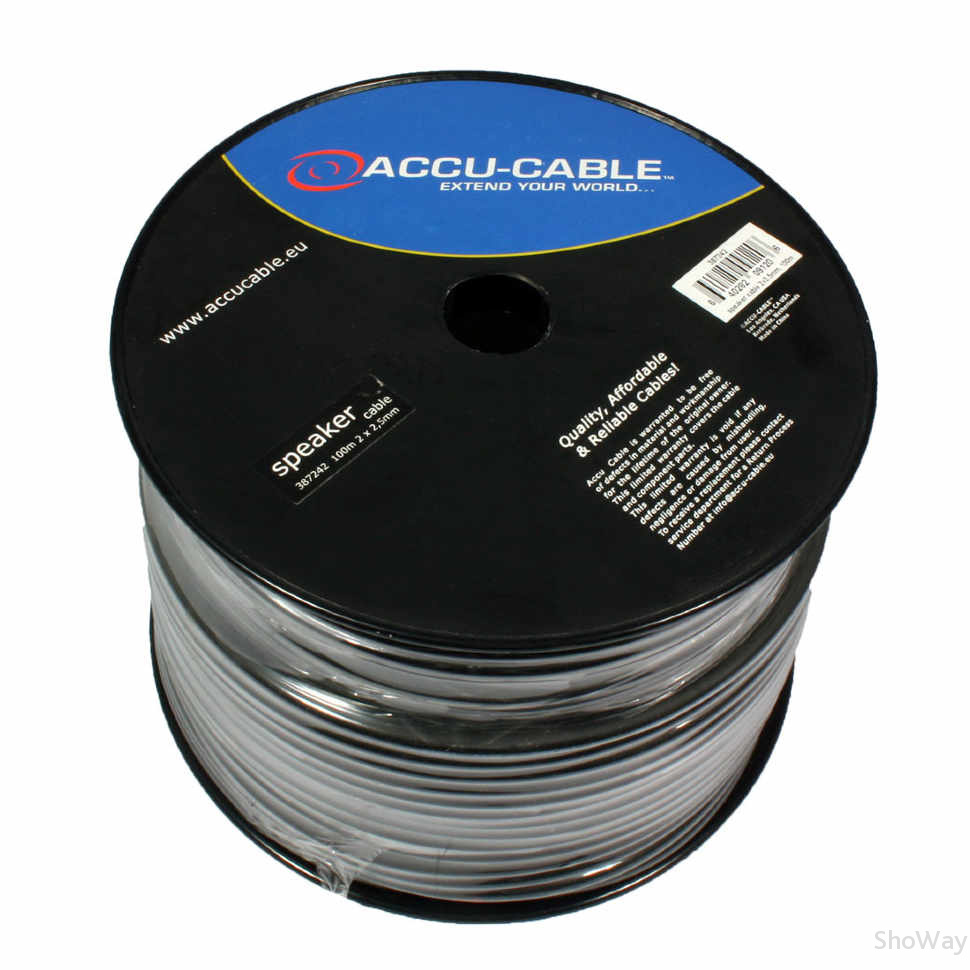 Кабель акустический American DJ AC-SC2-2,5/100R-B 100м