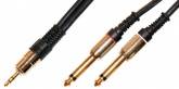 Кабель аудио Metal Gold 3.5 stereo Jack "папа" - 2x6.3 mono Jack "папа" 5 м
