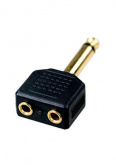 Переходник Jack 6.3 "папа" моно - 2 x Jack 3.5 "мама" моно, пластик