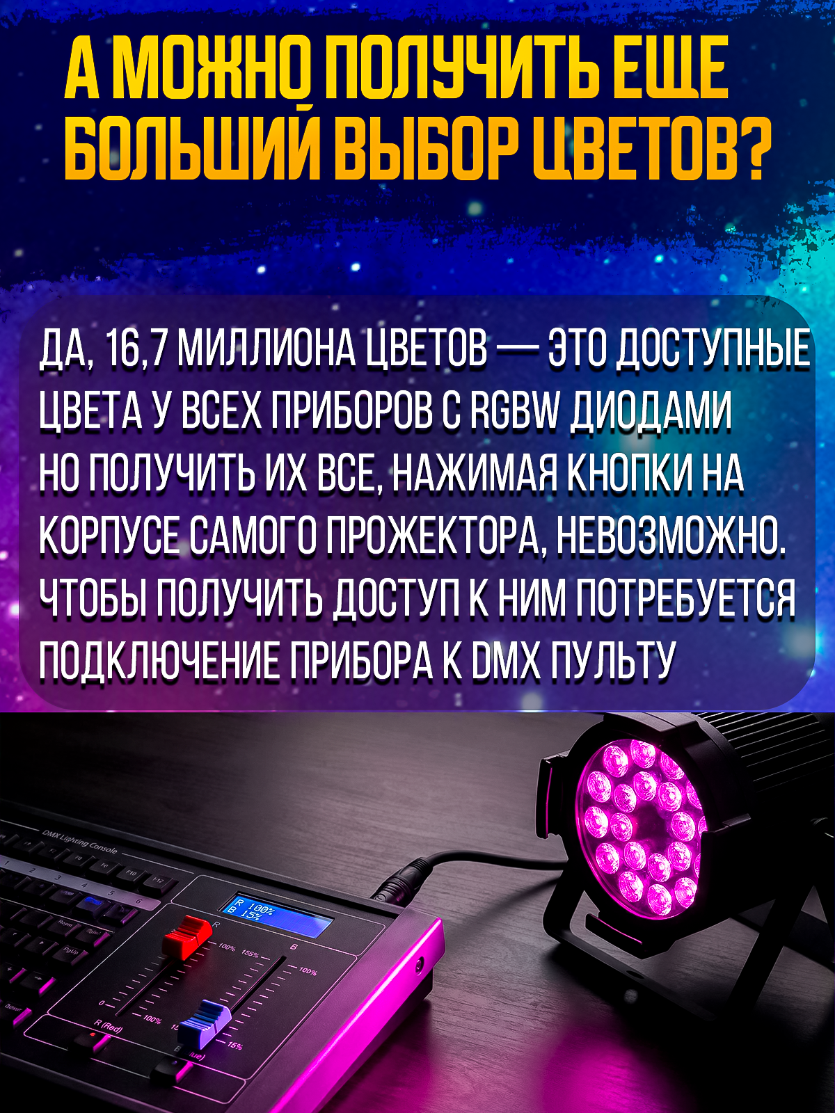 Светодиодный прожектор PartyMaker LED PAR 54x1W RGBW