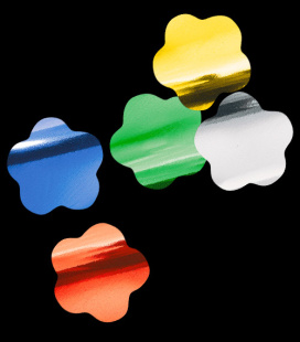 Конфетти металлизированное цветы 4см разноцветные 50гр