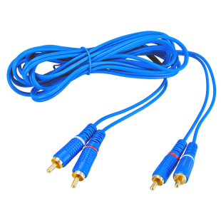 Шнур GOLD 2 RCA - 2 RCA, 3 м, синий