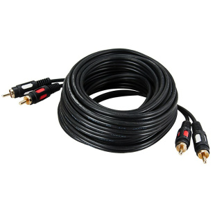 Шнур GOLD 2 RCA - 2 RCA, 1.5 м, черный