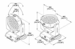 Вращающаяся голова Clay Paky A.leda Wash K20