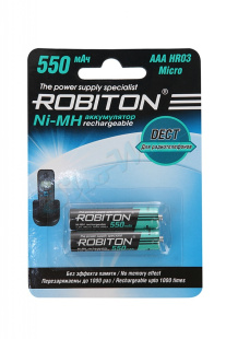 Аккумулятор ROBITON 550MHAAA-2 DECT HR03 550 мАч 1 шт.