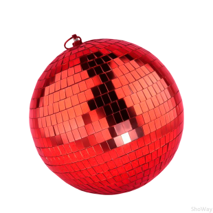 Зеркальный диско шар PartyMaker диаметр 20 см красный