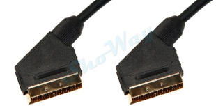 Кабель аудио видео Plastic Gold SCART "папа" - SCART "папа" 1.5 м