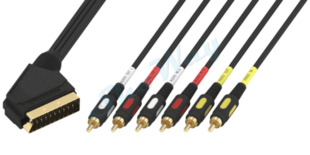 Кабель аудио видео Plastic Gold SCART "папа" - 6xRCA "папа" 1.5 м