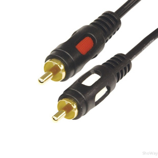 Шнур GOLD 2 RCA - 2 RCA, 10 м, черный