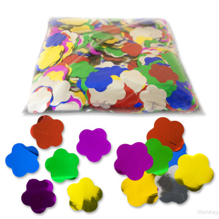 Конфетти металлизированное цветы 4,1см разноцветные 1кг