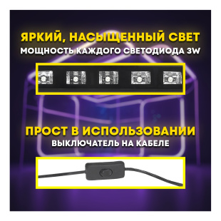 Светодиодный ультрафиолетовый светильник PARTY MAKER UV LED BAR 18*3W светодиодов 54Вт