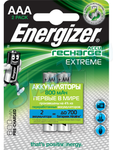 Аккумулятор Energizer HR03 800 мАч 1 шт.