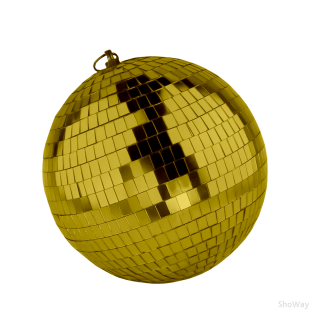 Зеркальный диско шар PartyMaker диаметр 20 см золотой