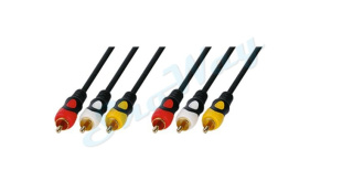 Кабель аудио видео Plastic Gold PRO 3xRCA "папа" - 3xRCA "папа" 1 м
