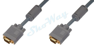 Кабель компьютерный Plastic Gold VGA "папа" - VGA "папа" D8мм FF 20 м