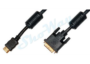 Кабель цифровой Plastic Gold HDMI "папа" - DVI-D "папа" D7.3мм 10 м