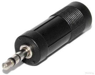 Переходник Jack 3.5 "папа" стерео - Jack 6.3 "мама" стерео, пластик