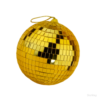 Зеркальный диско шар PartyMaker диаметр 15 см золотой