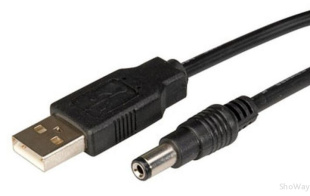 Кабель USB А - DC 5.5x2.1мм, 1 м